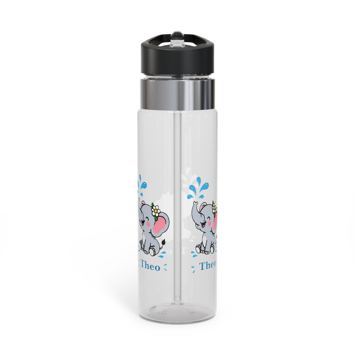 Personalized Elephant Water Bottle for Kids, Cute Animal Drink Bottle, Custom Name School Bottle, Safari Gift, Back to School, Baby Shower