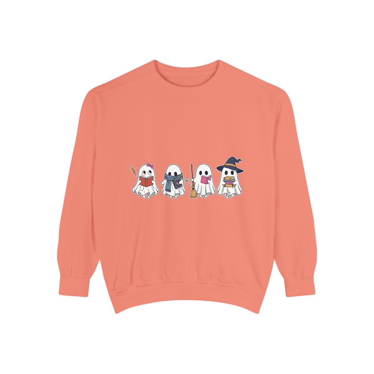 Bookish Ghost Sweatshirt, Cute Halloween Reading Crewneck, Spooky Book Lover Gift for Teacher, Librarian Fall Outfit, Cozy Reader Shirt