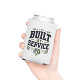 Military Can Cooler, Built by Service Drink Holder, Veteran Gift, Military Appreciation Gift, Armed Forces Beverage Sleeve, Patriotic Gift