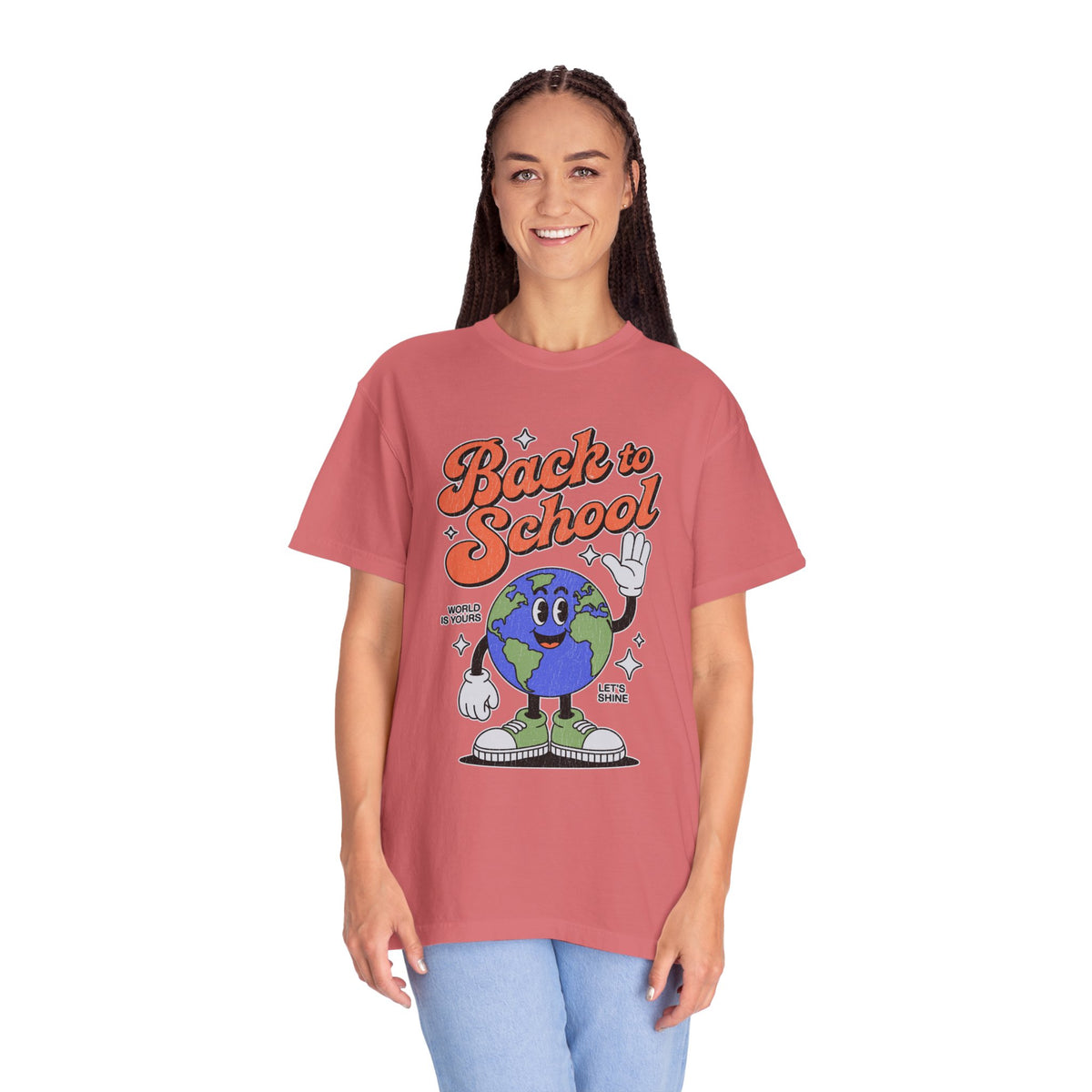 Back to School Earth T-Shirt, Retro Globe Graphic Tee, Teacher First Day Outfit, Student Gift, Classroom Shirt, Geography Educator Gift