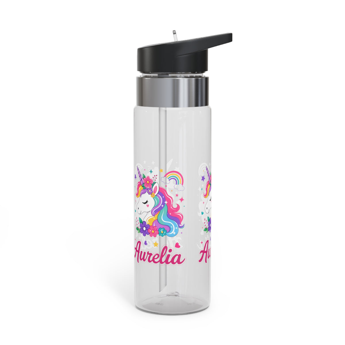Personalized Unicorn Kids Water Bottle, Cute Rainbow Girl Gift, Magical Birthday Present, School Bottle for Girls, Fantasy Hydration Gift