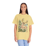 Woodland Deer Shirt, Rustic Stag and Mountain Graphic, Gift for Wildlife Lovers and Hikers, Forest Inspired Cabin Weekend Clothing