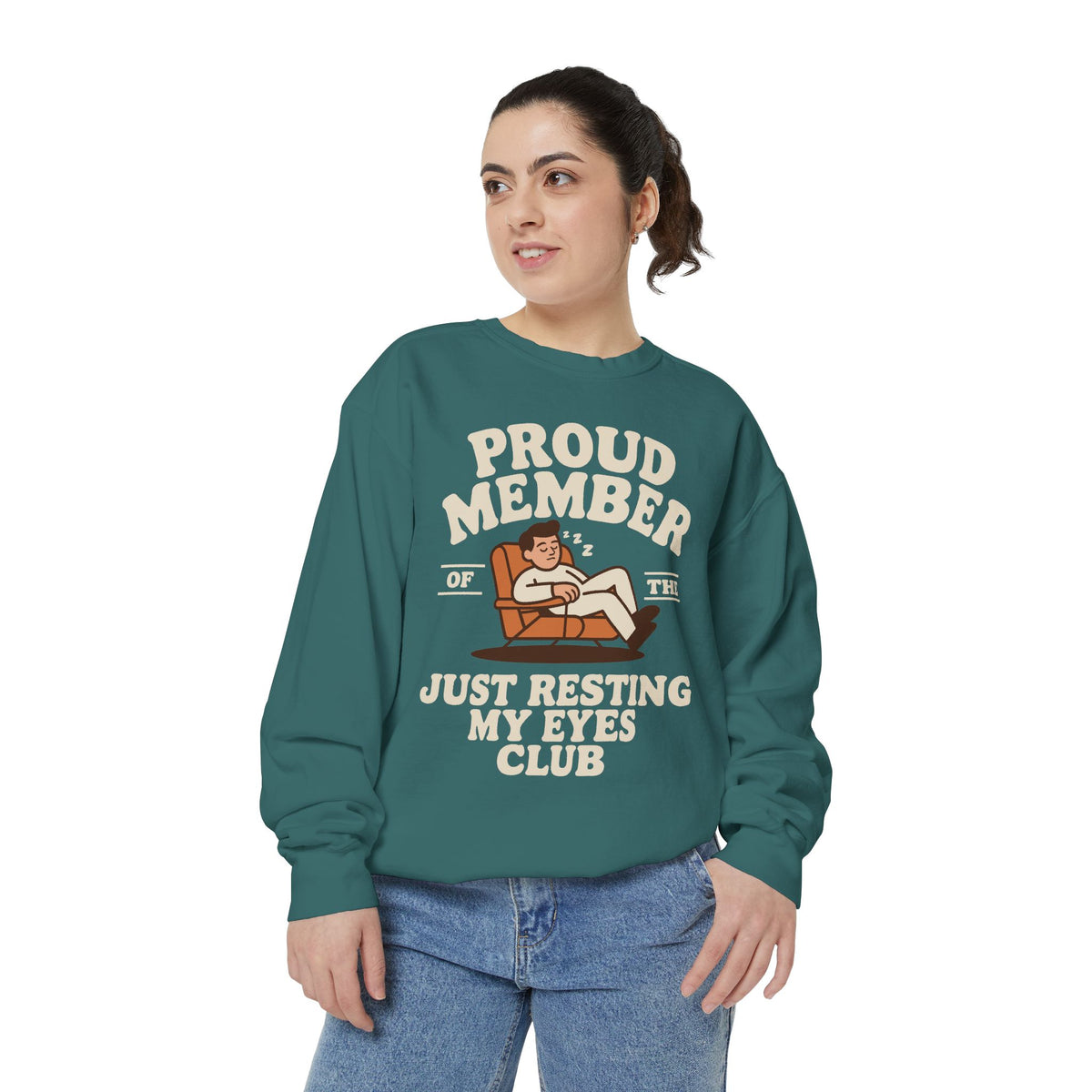 Funny Just Resting My Eyes Club Comfort Colors Sweatshirt, Tired Parent Crewneck, Sleep Lover Gift, Introvert Humor Pullover