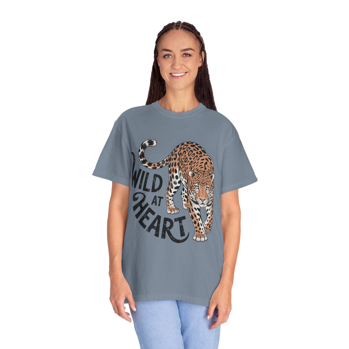 Leopard Graphic Comfort Colors Shirt, Wild At Heart Leopard Tee, Boho Animal Print Shirt, Safari Lover Gift for Women