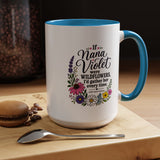 Nana Violet Wildflower Mug, Floral Grandmother Coffee Cup, Sentimental Gift from Grandchild, Birthday or Mothers Day Present