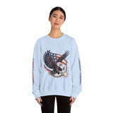 Patriotic Eagle Freedom Sweatshirt, American Flag Crewneck, Broken Chain Military Style Pullover, Fourth of July Gift for Him or Her
