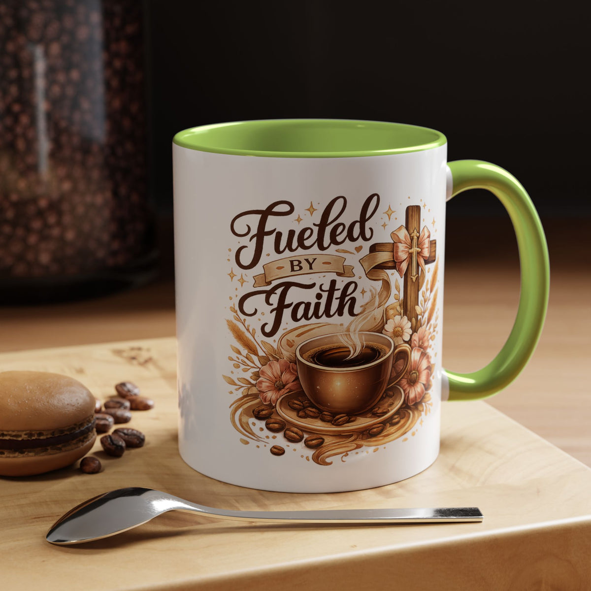Christian Coffee Mug Fueled By Faith, Faith Based Coffee Cup, Religious Gift for Women, Prayer Warrior Mug, Inspirational Christian Gift