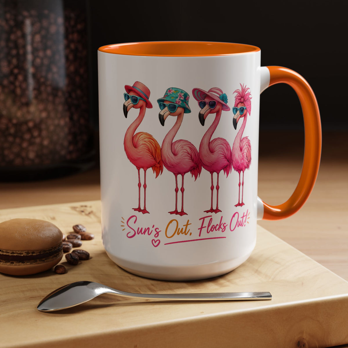 Funny Flamingo Coffee Mug, Sun's Out Flocks Out Mug, Pink Flamingo Summer Cup, Beach Lover Gift, Tropical Vacation Coffee Mug