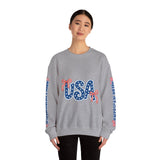 USA Patriotic Sweatshirt, American Flag Ribbon Pullover, Vintage Stars and Stripes Top, Fourth of July Outfit, Americana Gift for Women