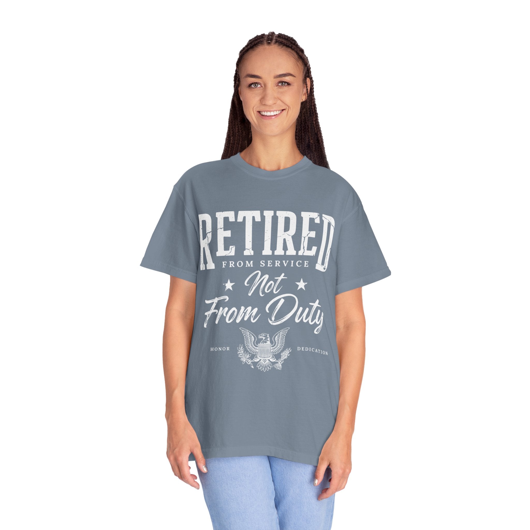 Retired From Service Not From Duty Shirt, Military Retirement T-Shirt, Veteran Gift for Men or Women, Patriotic Eagle Veterans Day Tee