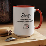 Sorry Das Stand So Nicht In Meiner Stellenbeschreibung Coffee Mug, Funny German Office Joke Gift for Coworkers, Sarcastic Job Description Ceramic Tea Cup with Pink Handle
