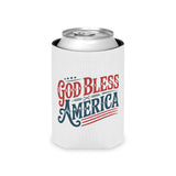 God Bless America Can Cooler, Patriotic Drink Holder, American Flag Beer Cozy, 4th of July Party Gift, USA Camping Accessory