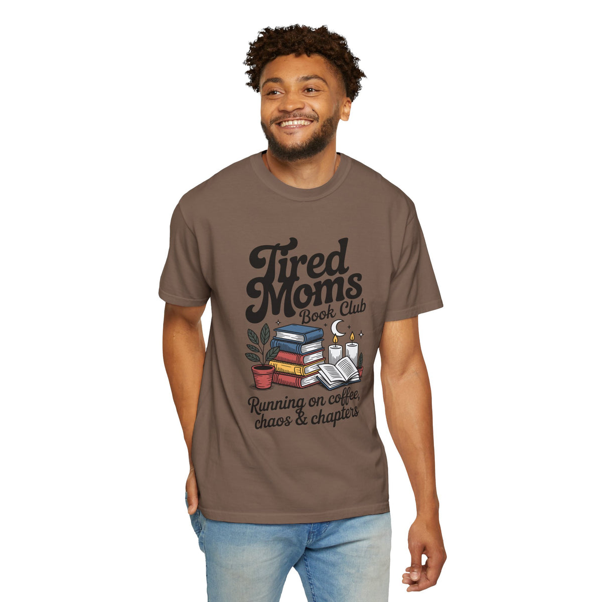 Comfort Colors Tired Moms Book Club Shirt, Book Lover Mom Tee, Reading Mom Shirt, Coffee and Books Graphic Tee, Booktok Gift