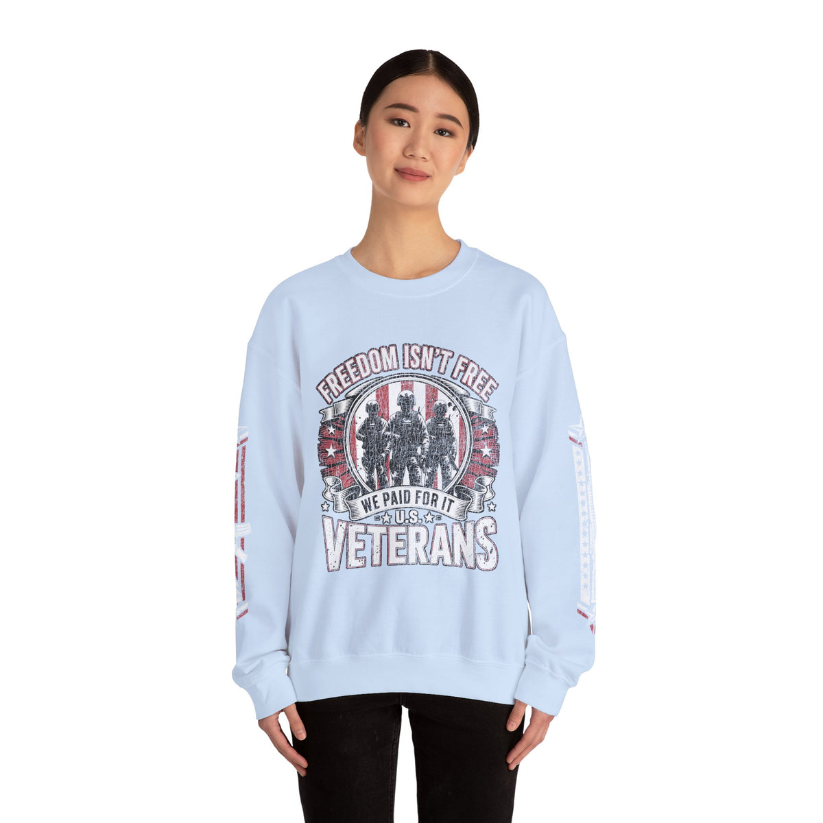 Freedom Isn't Free Veterans Sweatshirt, Military Service Crewneck, American Flag Veteran Pullover, Veteran Gift, Memorial Day Outfit