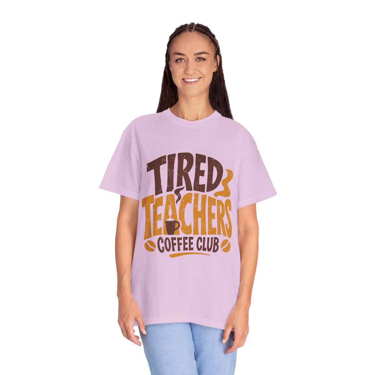 Funny Teacher Coffee Comfort Colors Shirt, Tired Teachers Coffee Club Tee, Teacher Appreciation Gift, Educator Graphic Shirt