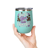 Chocolate Lover Wine Tumbler, Just a Girl Who Loves Chocolate, Cute Sweet Treat Tumbler, Dessert Lover Gift for Her, Coffee Lover Gift