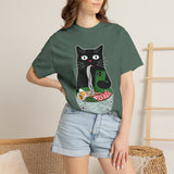 Black Cat Ramen Shirt Comfort Colors Tee, Funny Cat Lover Graphic Shirt, Introvert Cat Eating Noodles Tee, Japanese Foodie Gift