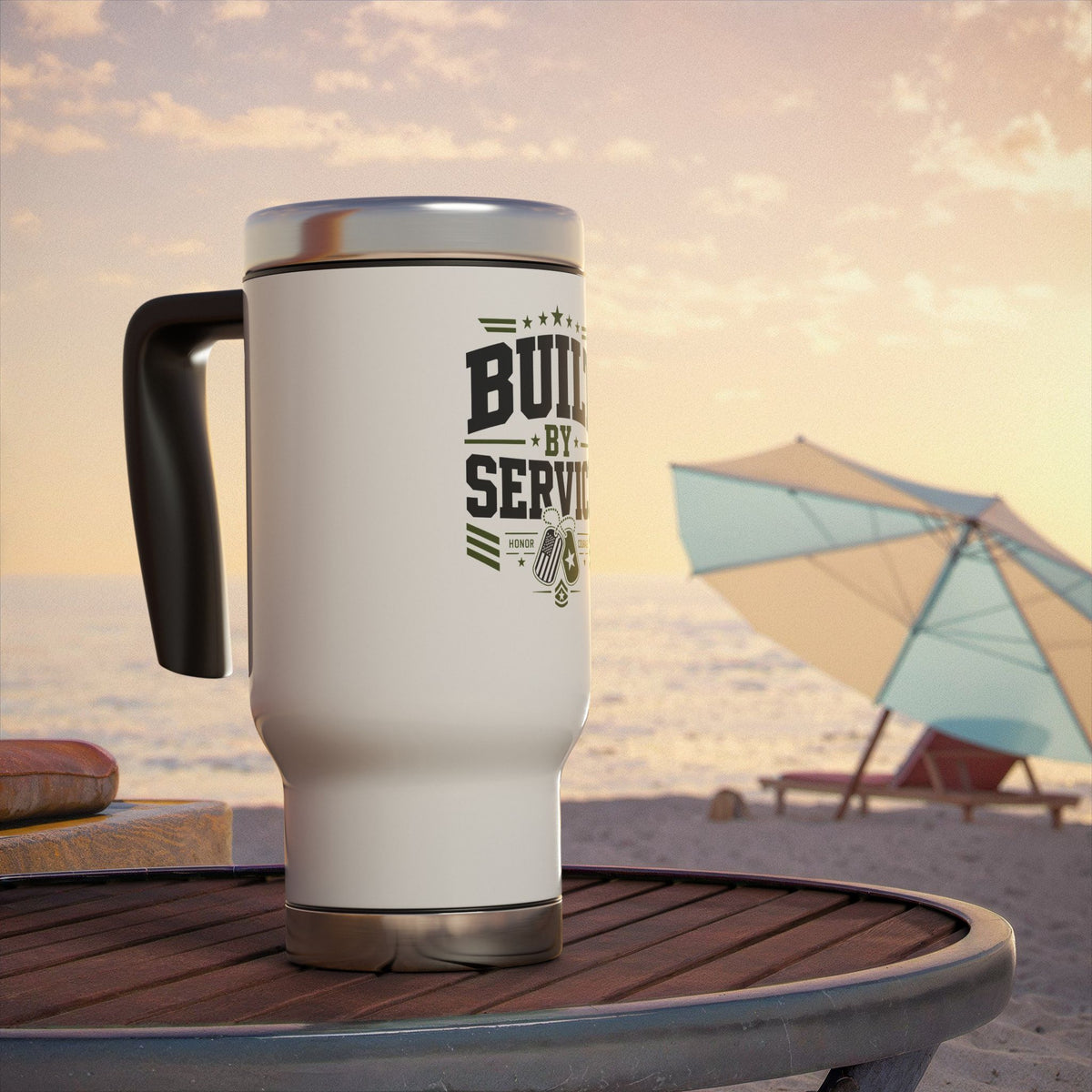 Military Stainless Steel Travel Mug, Service Member Gift, Dog Tag Drinkware, Patriotic Coffee Cup, Veteran Gift, Armed Forces Gift