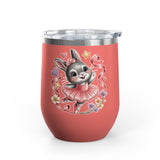 Ballet Bunny Wine Tumbler, Cute Pink Rabbit Cup, Gift for Ballerinas, Dance Students, Bunny Lovers and Ballet Besties