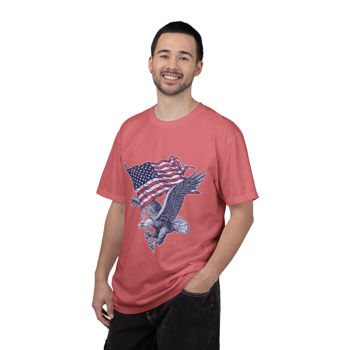 Bald Eagle American Flag Shirt, Retro Patriotic Graphic, Gift for USA Pride Fans, Fourth of July Celebrations and Everyday Clothing