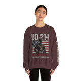 DD-214 Veteran Sweatshirt, Military Veteran Crewneck, American Flag Pullover, Veteran Gift for Him, Patriotic Fourth of July Top