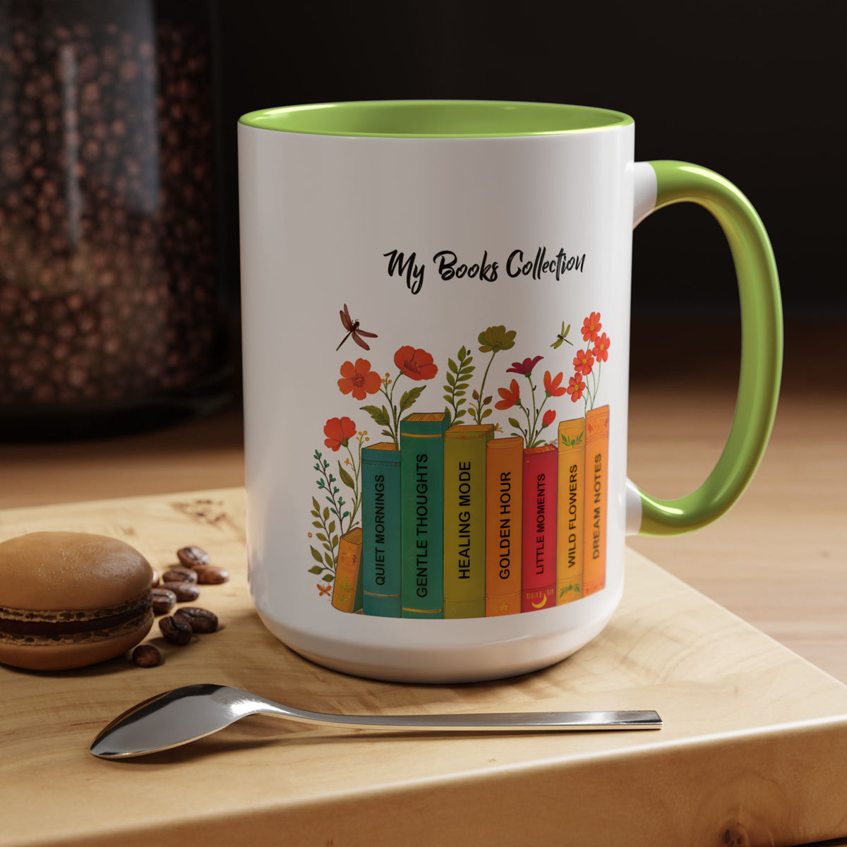 Book Lover Mug, Reading Coffee Mug, Cozy Reader Gift, Bibliophile Cup, Floral Books Mug, Bookworm Gift, Library Lover Present