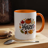 Personalized Fall Name Mug, Custom Hazel Pumpkin Coffee Cup, Autumn Birthday Gift for Her, Thanksgiving Keepsake, Cozy Seasonal Present