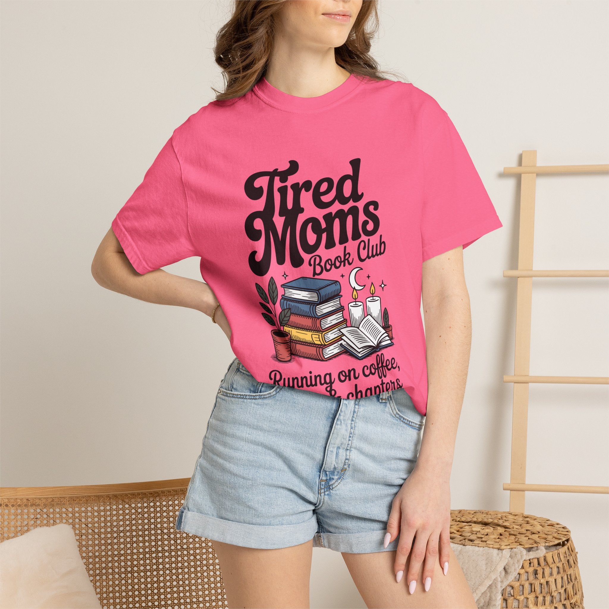 Comfort Colors Tired Moms Book Club Shirt, Book Lover Mom Tee, Reading Mom Shirt, Coffee and Books Graphic Tee, Booktok Gift