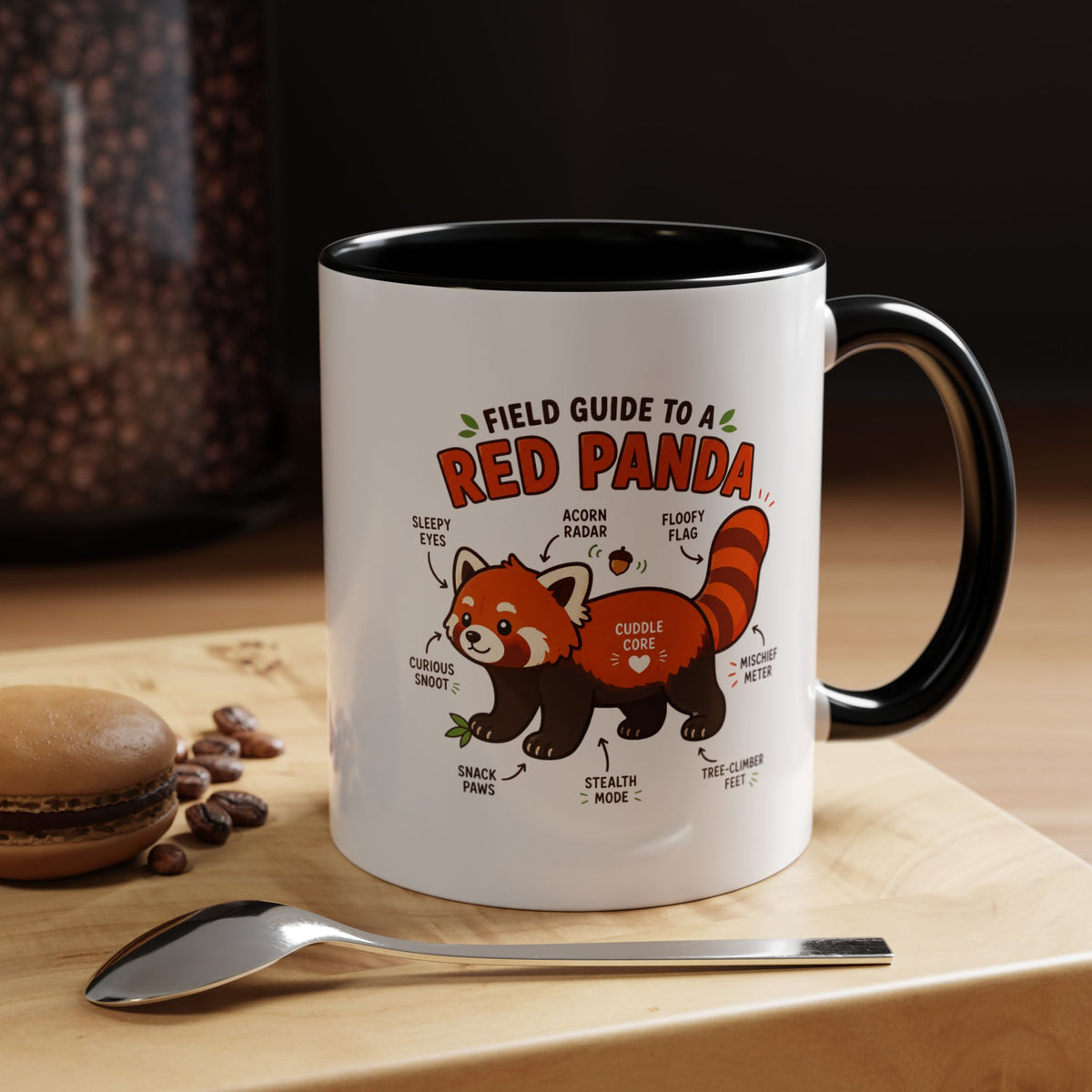 Red Panda Mug, Funny Field Guide Coffee Cup, Cute Wildlife Gift for Red Panda Lover, Zookeeper Present, Animal Birthday Gift for Kids