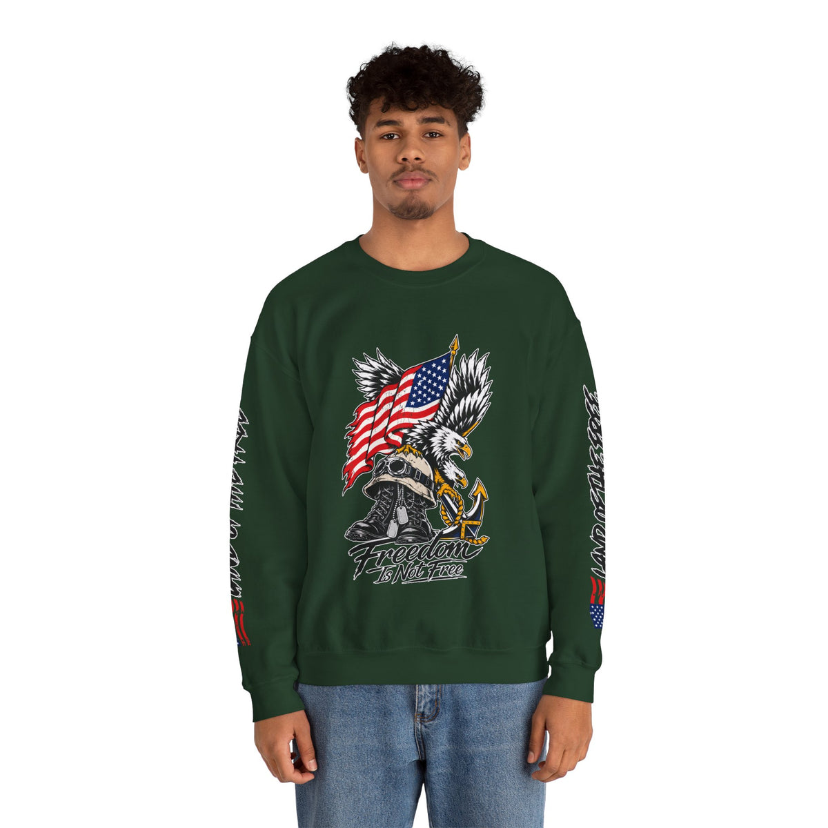 Freedom Is Not Free Sweatshirt, Patriotic Eagle Pullover, American Flag Military Style, Veterans Gift, USA Pride, Americana Clothing