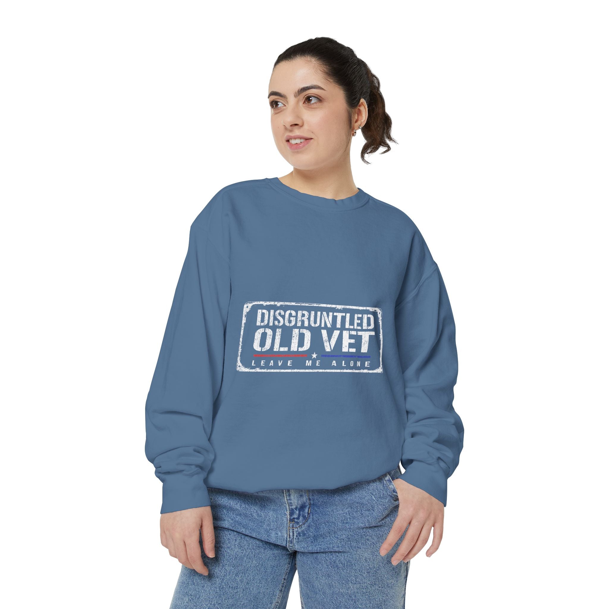 Disgruntled Old Vet Sweatshirt, Leave Me Alone Veteran Crewneck, Funny Military Gift for Retired Soldier, Sarcastic Grandpa Pullover