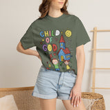 Christian Kids Comfort Shirt, Child Of God Graphic Tee, Faith Based Church Tshirt for Sunday School and Christian Family