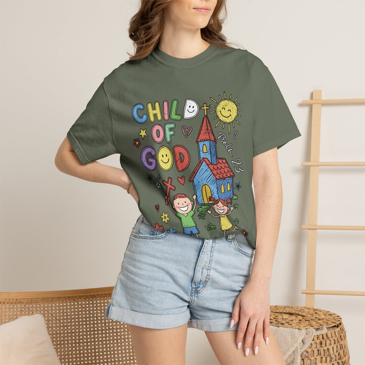 Christian Kids Comfort Shirt, Child Of God Graphic Tee, Faith Based Church Tshirt for Sunday School and Christian Family