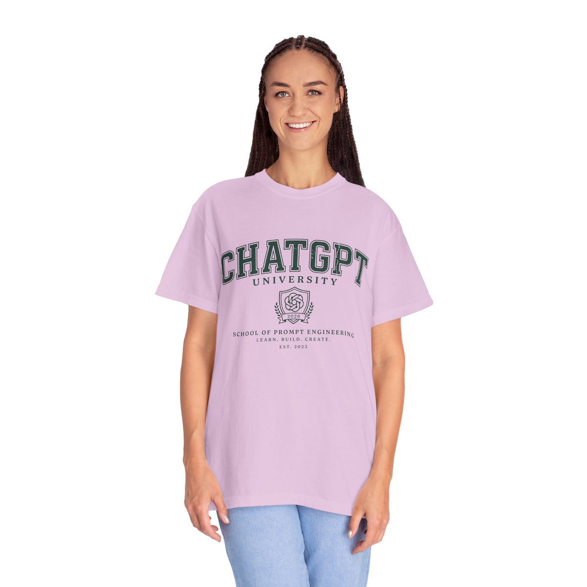 ChatGPT University T-Shirt, Prompt Engineering Graphic Tee, AI Student Gift, Funny Tech Shirt, Coder Graduation Campus Outfit 2026