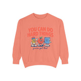 You Can Do Hard Things Teacher Sweatshirt, Motivational School Graphic Crewneck, Positive Classroom Gift for Educators