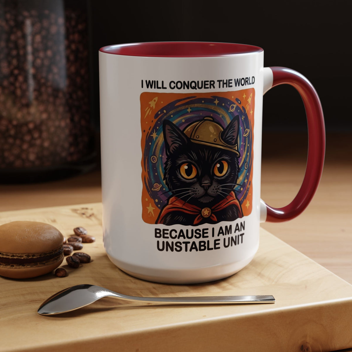 Funny Black Cat Coffee Mug, Unstable Unit Cat Mug, Sarcastic Cat Lover Gift, Introvert Humor Mug, Quirky Cat Mom Coffee Cup