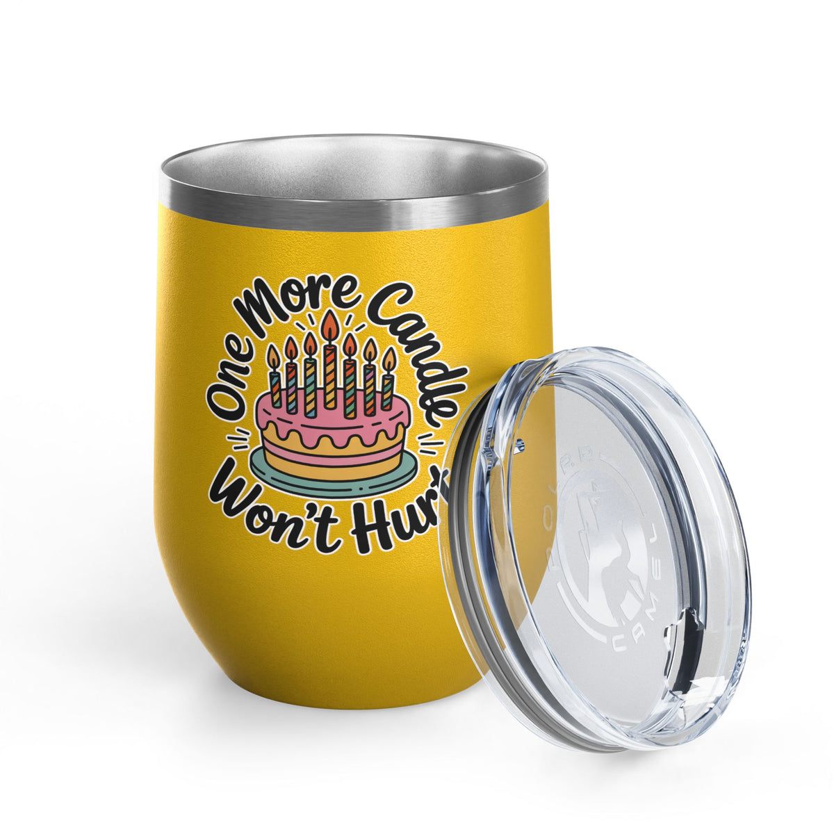 Funny Birthday Wine Tumbler, One More Candle Won't Hurt Cake Design, Getting Older Gift for a Best Friend or Coworker Who Loves a Laugh
