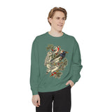 Winter Birds Graphic Sweatshirt, Vintage Woodland Pullover for Bird Lovers, Festive Nature Top, Cozy Christmas Gift for Birdwatchers