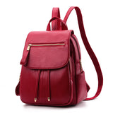 Soft leather backpack travel bag