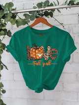 LOVE Pumpkin Halloween Short Sleeve