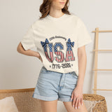 USA 250th Anniversary Comfort Colors Shirt, Patriotic Coquette Bow Tee, America 1776 2026 Graphic Shirt, Fourth of July Gift