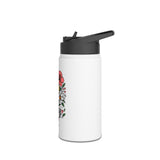Personalized Water Bottle for Girls, Floral Reusable Drink Bottle, Custom Name Gift, Cute School Water Bottle, Hydration Bottle