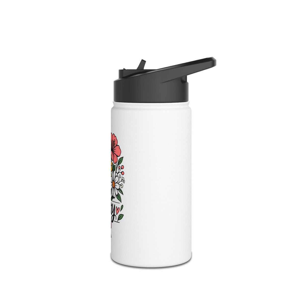 Personalized Water Bottle for Girls, Floral Reusable Drink Bottle, Custom Name Gift, Cute School Water Bottle, Hydration Bottle