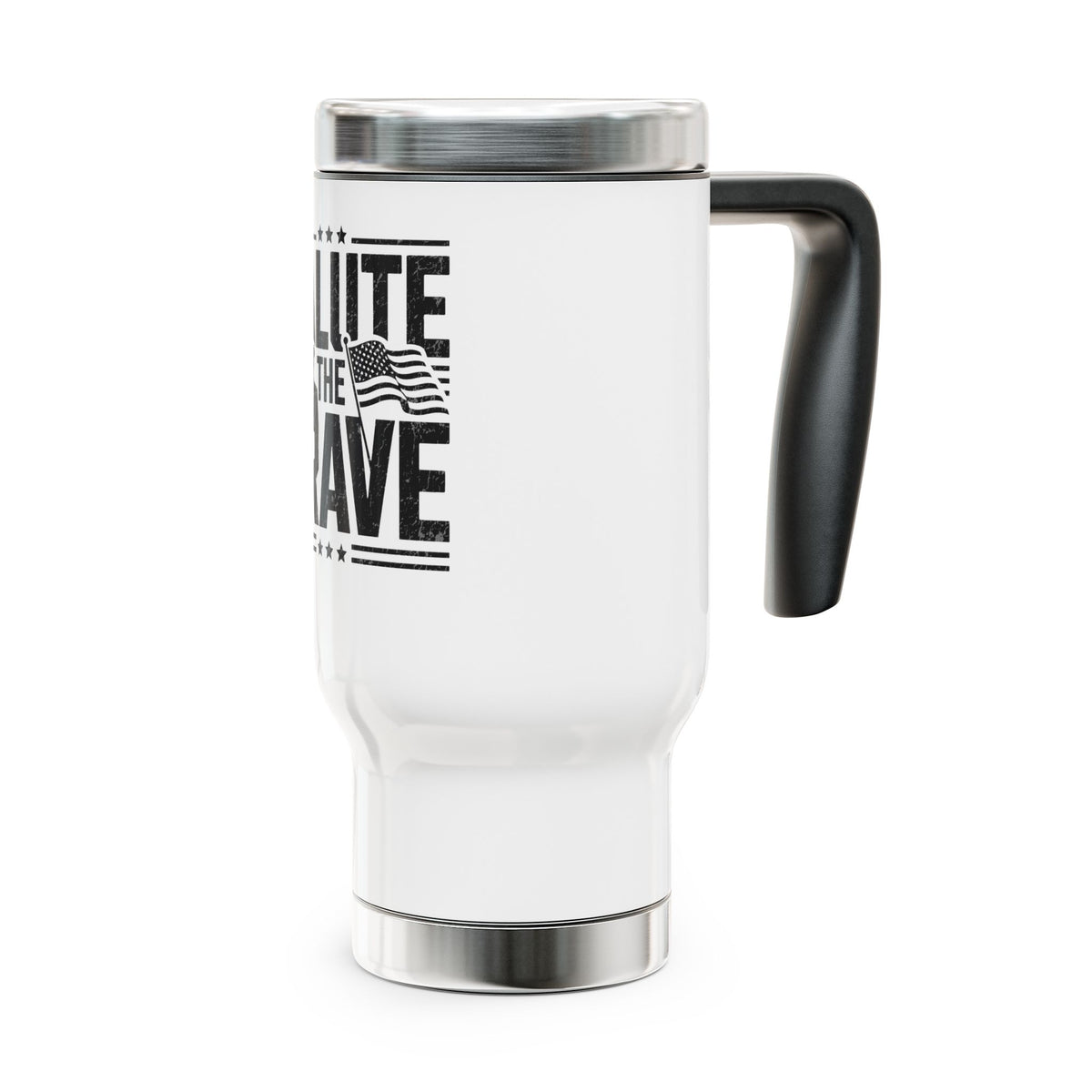 Salute the Brave Travel Mug, Stainless Steel Patriotic Cup, Military Appreciation Gift, Veteran Gift, USA Flag Drinkware, Fathers Day Gift