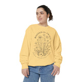 Rooted in Grace Comfort Colors Sweatshirt, Christian Floral Cross Sweatshirt, Faith Based Gift for Women, Inspirational Crewneck