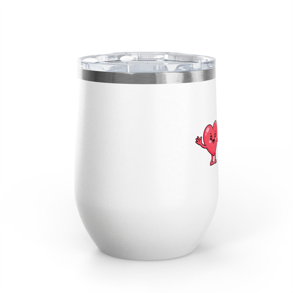 Heart and Peace Sign Wine Tumbler, Cute Friendship Gift, Love and Unity Drinkware, Valentine's Day Gift for Her or Best Friend