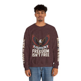 Veterans Day Sweatshirt, Freedom Isn't Free Eagle Pullover, Patriotic Military Top, Veteran Gift, American Pride, USA Clothing