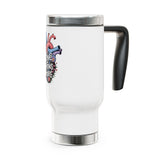 Love Grows Here Stainless Steel Travel Mug, Floral Anatomical Heart Cup, Mental Health Gift, Encouraging Gift for Her