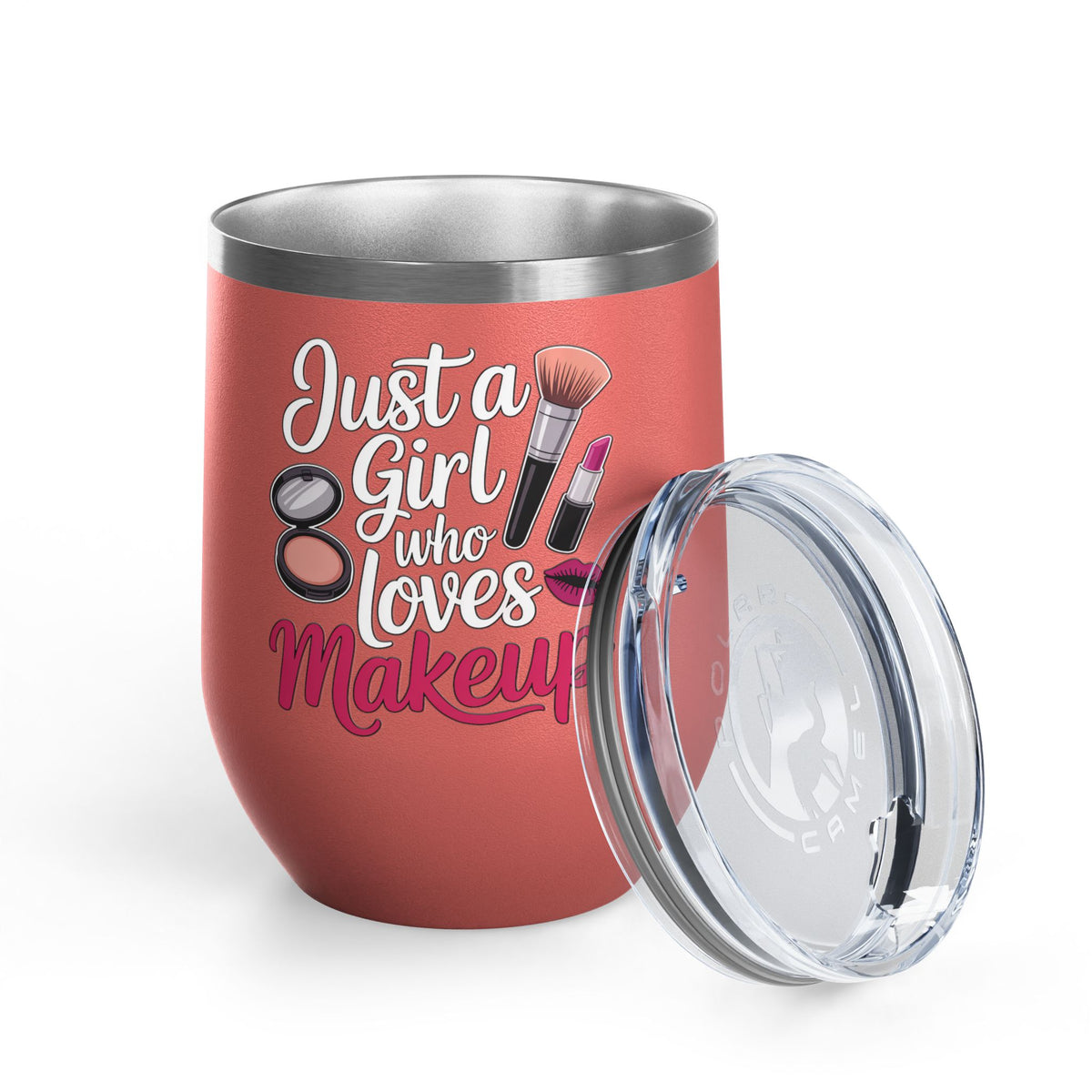 Makeup Lover Wine Tumbler, Just a Girl Who Loves Makeup, Cute Beauty Drink Tumbler, Makeup Artist Gift for Her, Girly Gift, Cosmetic Lover