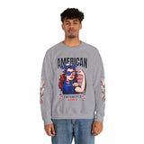 American Empowered Women Sweatshirt, Patriotic Rosie Style Crewneck, USA Flag Pullover, Fourth of July Outfit, Feminist Gift for Her